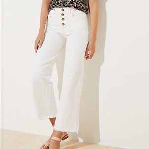 NWT. Loft high rise cropped wide leg pants.